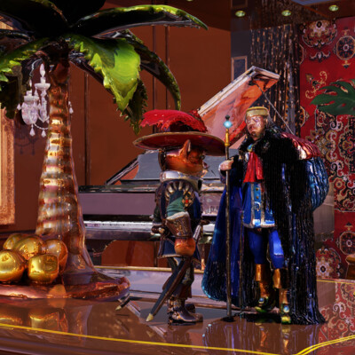 A porcelain figurine of Abodon in the interior