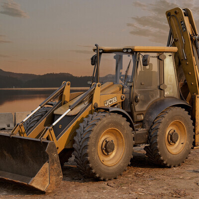 A Backhoe loader JCB 4cx