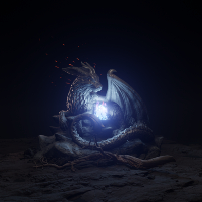 Dragon-Rabbit statue game model