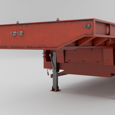 Lowboy Trailer Realistic Industrial