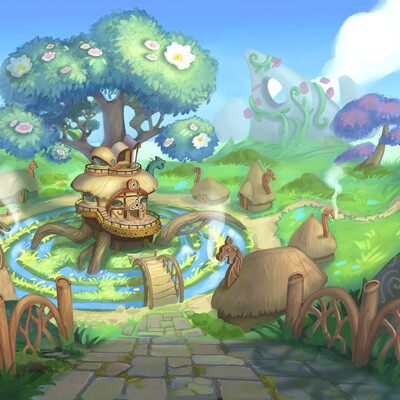 Village near by Tree of Life