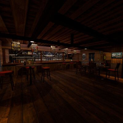 The interior of an American country bar