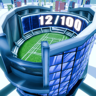 Stylized Superhero Tower and Arena
