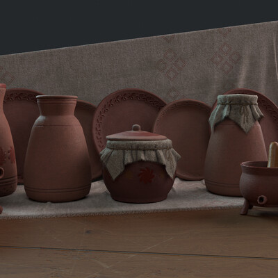 Kitchen clay props