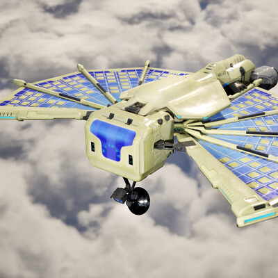 3d futuristic reconnaissance drone-probe