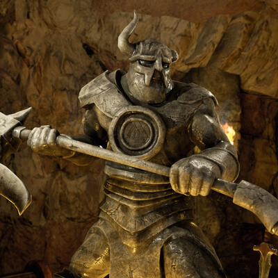 3d Statue of an ancient warrior