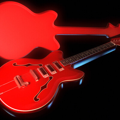 Gitara v krasnyih tonah