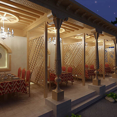 Letniy restoran v vostochnom stile