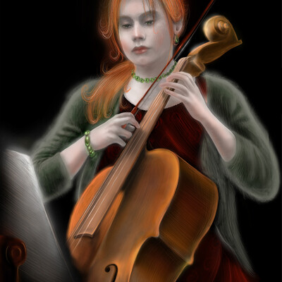 Girl with a violoncello