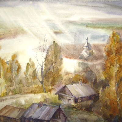 Epicheskiy peyzaj. Seryie dojdi.
