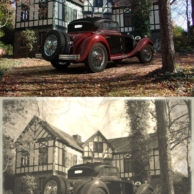 Mercedes-Benz 380K Cabriolet A (1934) - Forest Shot